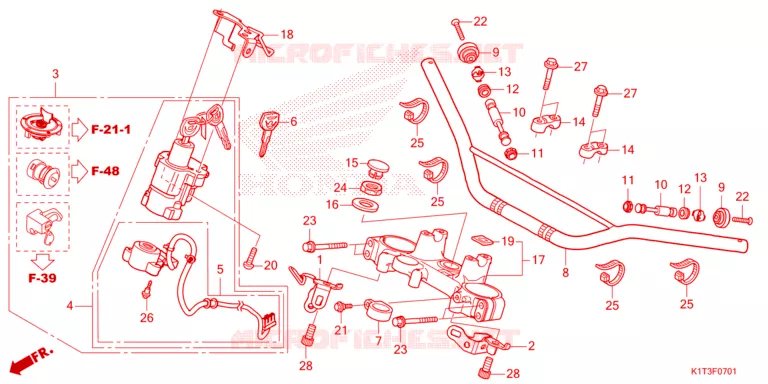 GUIDON - TE DE FOURCHE Honda MOTO 250 CRF 2022  CRF250LRAM