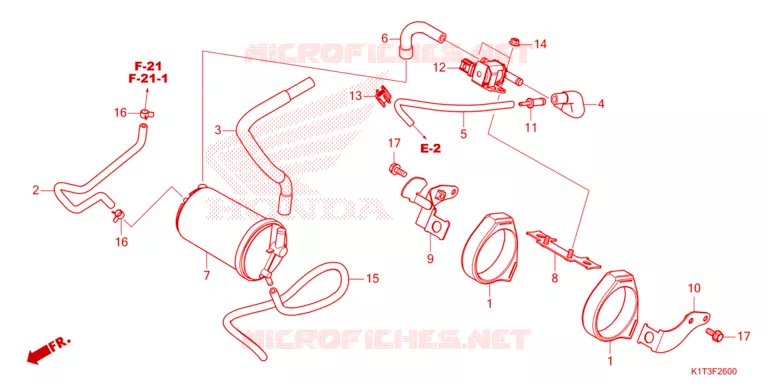SYSTÈME DE RECYCLAGE DES GAZ Honda MOTO 250 CRF 2021  CRF250LRAM