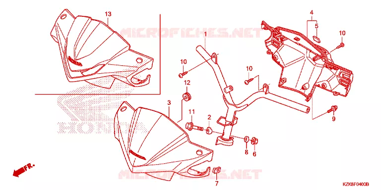 GUIDON - CARENAGE Honda SCOOTER 110 DIO 2015  SCV110FBC