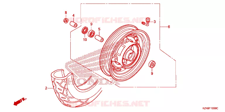 ROUE AVANT Honda SCOOTER 110 DIO 2012  SCV110FBC