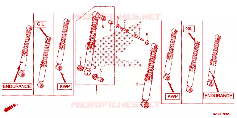 AMORTISSEUR AVANT Honda SCOOTER 110 DIO 2013  SCV110FBC
