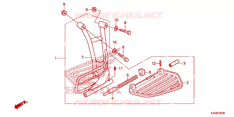ENSEMBLE MARCHE PIEDS Honda SCOOTER 110 DIO 2013  SCV110FBC