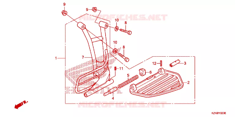 ENSEMBLE MARCHE PIEDS Honda SCOOTER 110 DIO 2017  SCV110FBH