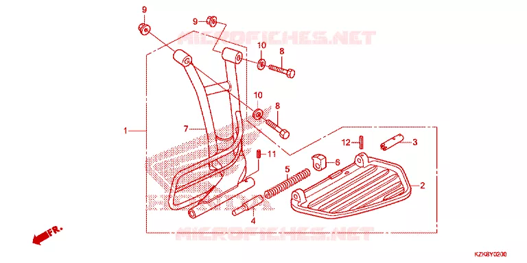 ENSEMBLE MARCHE PIEDS Honda SCOOTER 110 DIO 2017  SCV110FBH