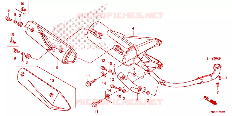 SILENCIEUX D'ECHAPPEMENT Honda SCOOTER 110 DIO 2019  SCV110FBK