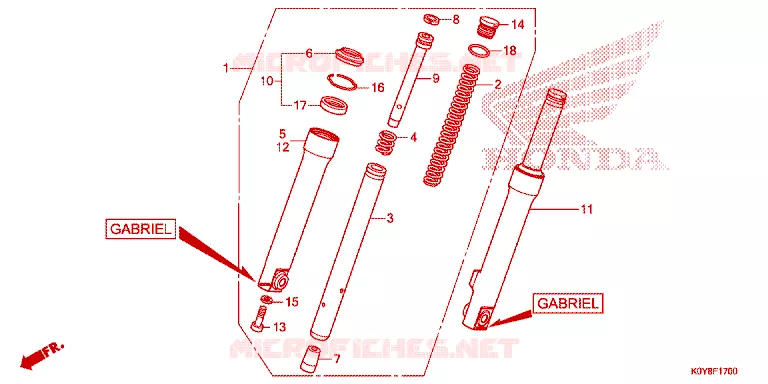 FOURCHE Honda SCOOTER 110 DIO 2020  SCV110FBL