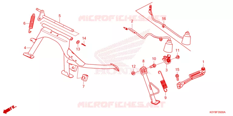 BEQUILLE CENTRALE - PEDALE DE FREIN Honda SCOOTER 110 DIO 2020  SCV110FBL