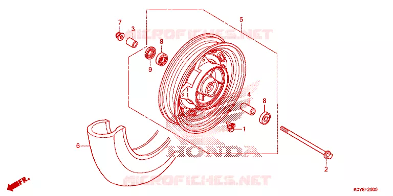 ROUE AVANT Honda SCOOTER 110 DIO 2020  SCV110FBL