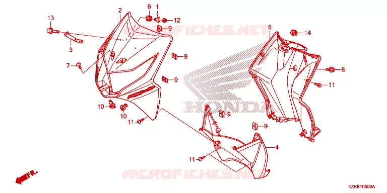 CARENAGE AVANT Honda SCOOTER 110 DIO 2012  SCV110FC