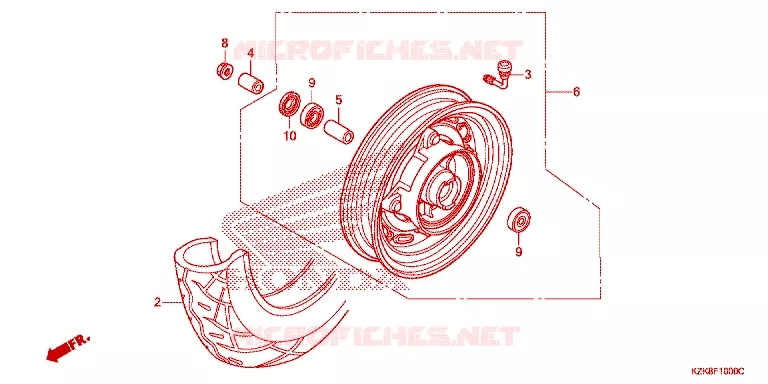 ROUE AVANT Honda SCOOTER 110 DIO 2012  SCV110FC