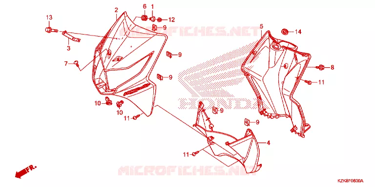 CARENAGE AVANT Honda SCOOTER 110 DIO 2014  SCV110FD