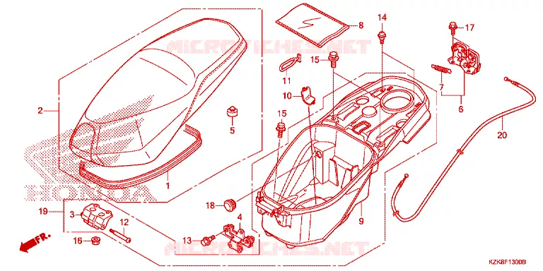 SELLE - COFFRE Honda SCOOTER 110 DIO 2013  SCV110FD