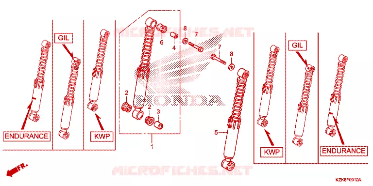 AMORTISSEUR AVANT Honda SCOOTER 110 DIO 2014  SCV110FD