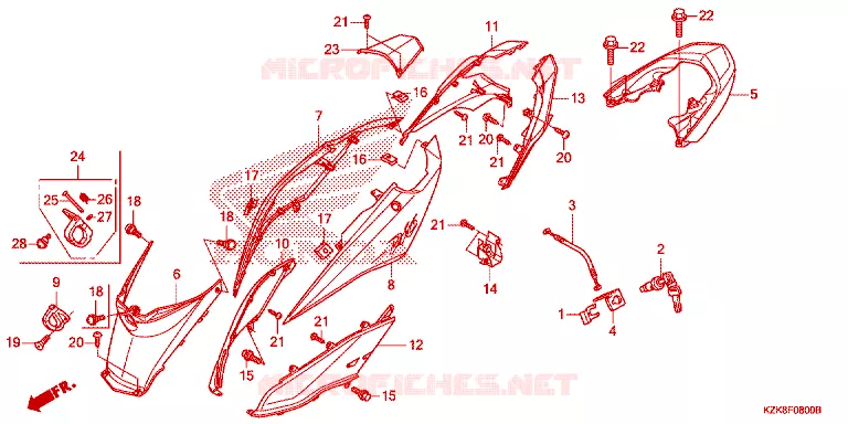CARENAGE ARRIERE Honda SCOOTER 110 DIO 2013  SCV110FD
