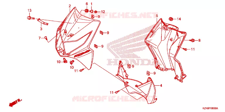 CARENAGE AVANT Honda SCOOTER 110 DIO 2013  SCV110FD
