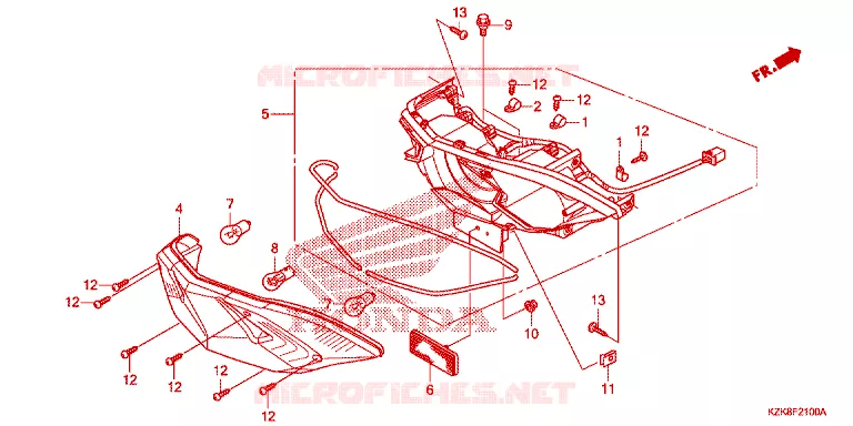FEUX ARRIERE Honda SCOOTER 110 DIO 2016  SCV110FF