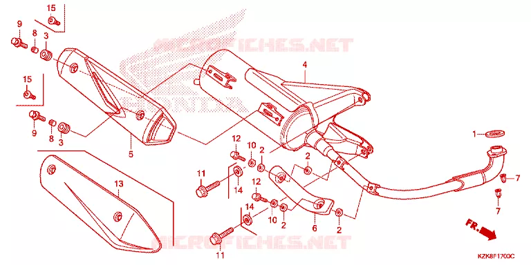 SILENCIEUX D'ECHAPPEMENT Honda SCOOTER 110 DIO 2016  SCV110FF