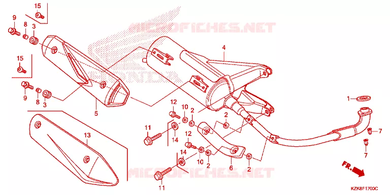 SILENCIEUX D'ECHAPPEMENT Honda SCOOTER 110 DIO 2017  SCV110FH