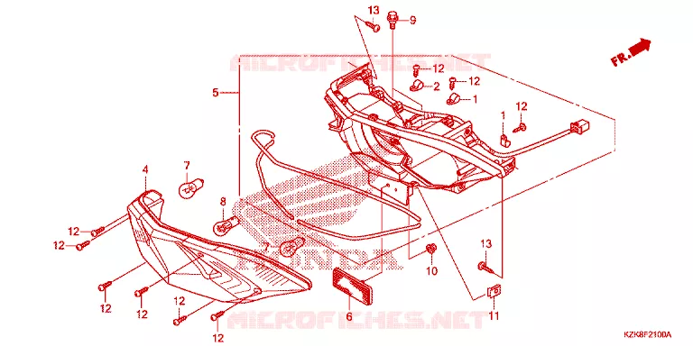 FEUX ARRIERE Honda SCOOTER 110 DIO 2018  SCV110FH