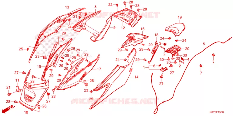 CARENAGE ARRIERE Honda SCOOTER 110 DIO 2021  SCV110FM