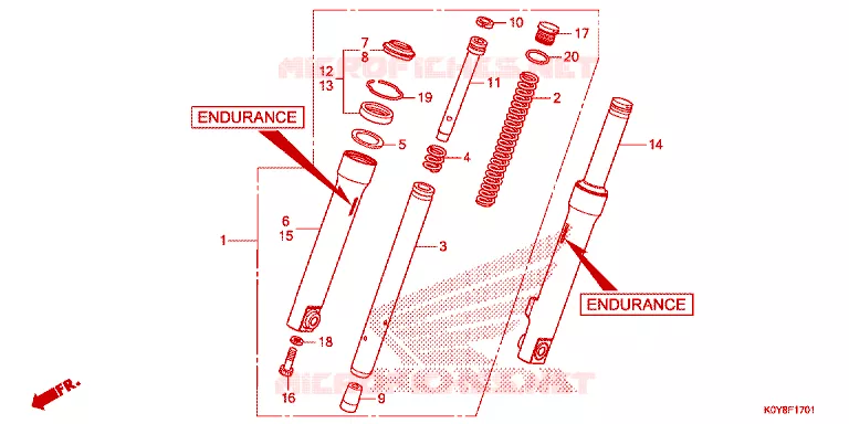 FOURCHE Honda SCOOTER 110 DIO 2021  SCV110FM