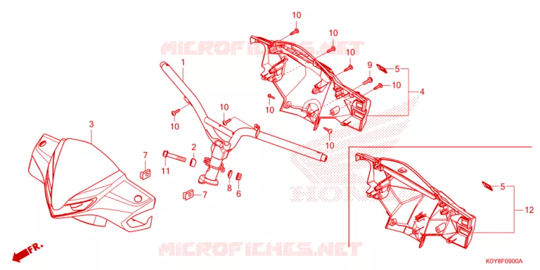 GUIDON - CARENAGE Honda SCOOTER 110 DIO 2022  SCV110FM