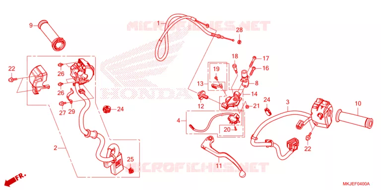 LEVIER DE GUIDON - CABLE - COMMODO Honda MOTO 1000 CB 2024  CB1000RAP