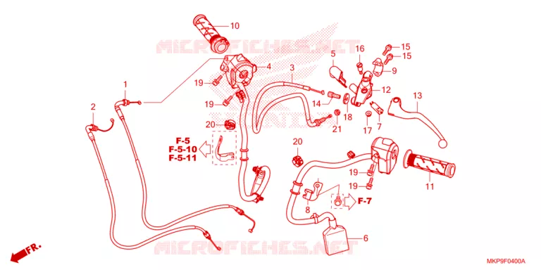 LEVIER DE GUIDON - CABLE - COMMODO Honda MOTO 500 CB 2023  CB500FAP