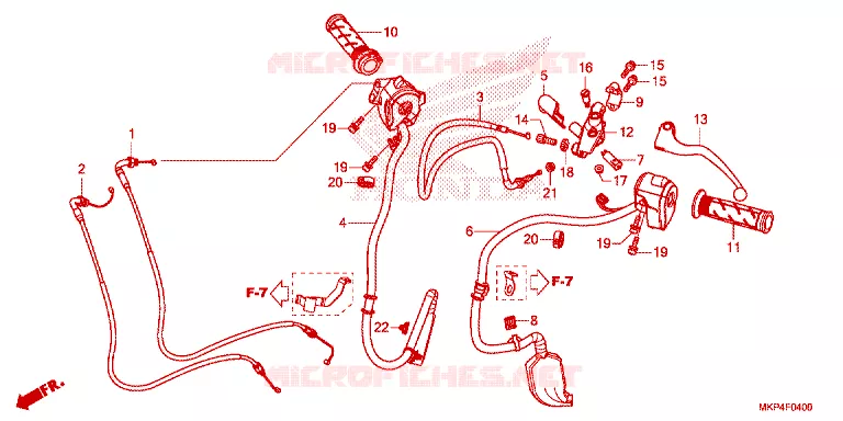 LEVIER DE GUIDON - CABLE - COMMODO Honda MOTO 500 CB 2023  CB500XAP