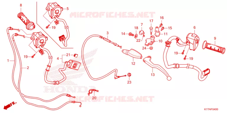 LEVIER DE GUIDON - CABLE - COMMODO Honda MOTO 300 CRF 2023  CRF300LP