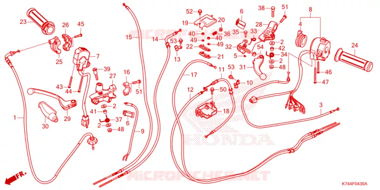 LEVIER DE GUIDON - CABLE - COMMODO Honda MOTO 110 NAVI 2024  NVA110BP_A