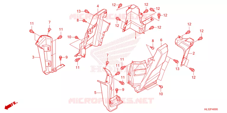 COUVERCLES LATERAUX Honda ATV 700 PIONEER 2023  SXS700M2DP