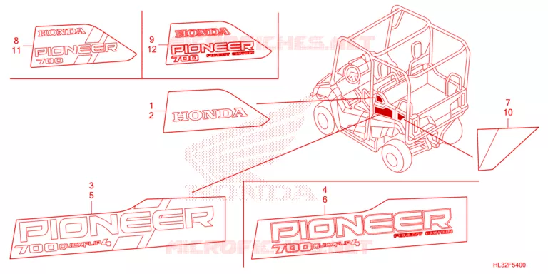AUTOCOLLANTS Honda ATV 700 PIONEER 2023  SXS700M2DP