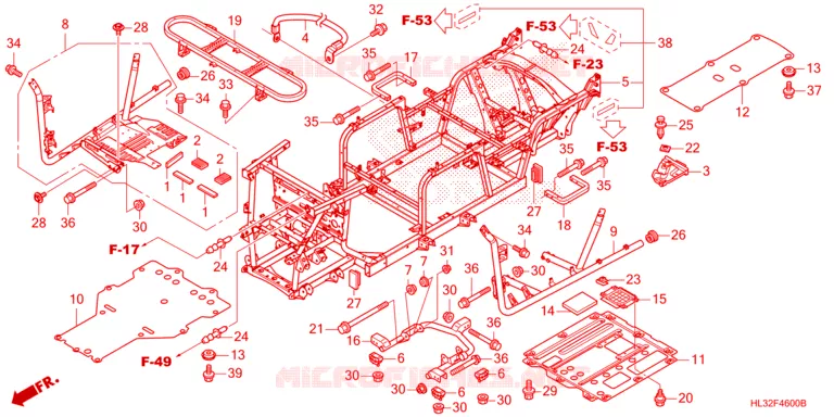 CADRE Honda ATV 700 PIONEER 2023  SXS700M2DP