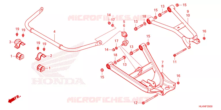 TRIANGLES - BARRE ANTI ROULIS Honda ATV 1000 PIONEER 2023  SXS1000M3DP