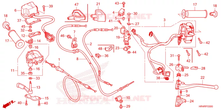 LEVIER DE GUIDON - CABLE - COMMODO Honda ATV 520 FOURTRAX 2024  TRX520FM1R