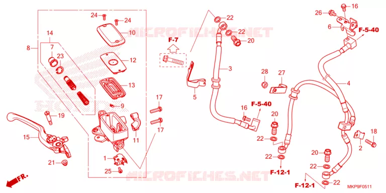 MAITRE CYLINDRE DE FREIN AVANT Honda MOTO 500 CB 2024  CB500FAP