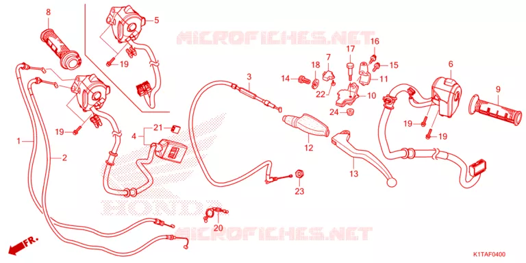 LEVIER DE GUIDON - CABLE - COMMODO Honda MOTO 300 CRF 2024  CRF300LP