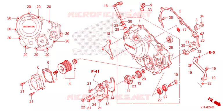 CARTER MOTEUR DROIT Honda MOTO 300 CRF 2024  CRF300LRP