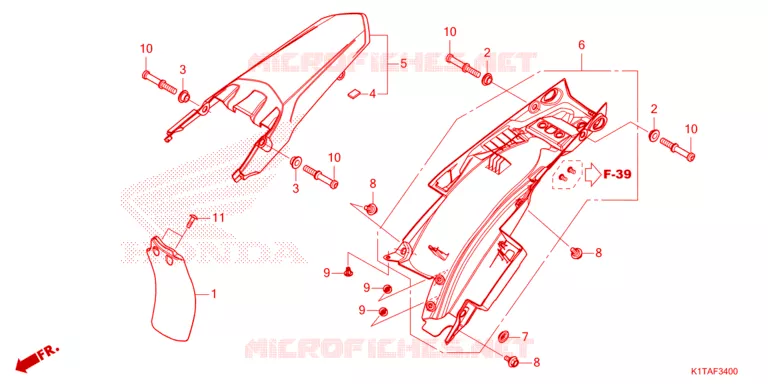 GARDE-BOUE ARRIERE Honda MOTO 300 CRF 2024  CRF300LRP
