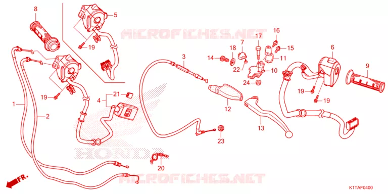 LEVIER DE GUIDON - CABLE - COMMODO Honda MOTO 300 CRF 2023  CRF300LRP