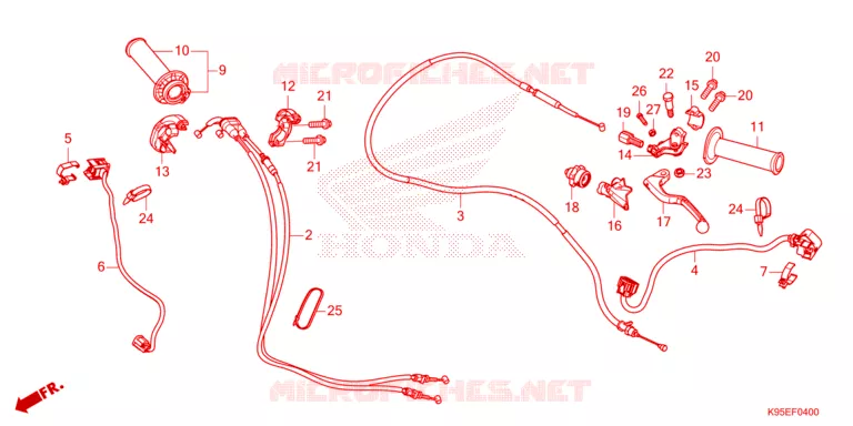 LEVIER DE GUIDON - CABLE - COMMODO Honda MOTO 250 CRF 2024  CRF250RR