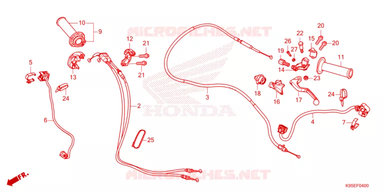 LEVIER DE GUIDON - CABLE - COMMODO Honda MOTO 250 CRF 2024  CRF250RR