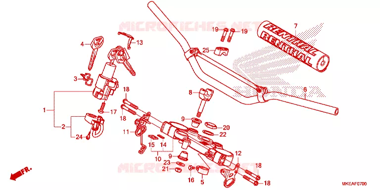 GUIDON - TE DE FOURCHE Honda MOTO 450 CRF 2024  CRF450RLR