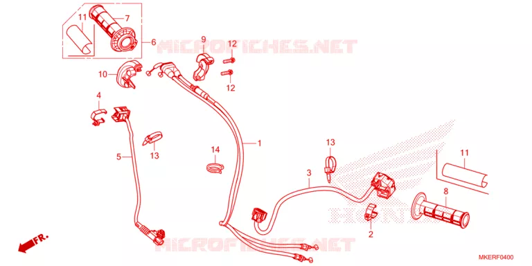 COMMODOS - POIGNEES - CABLES Honda MOTO 450 CRF 2024  CRF450RR
