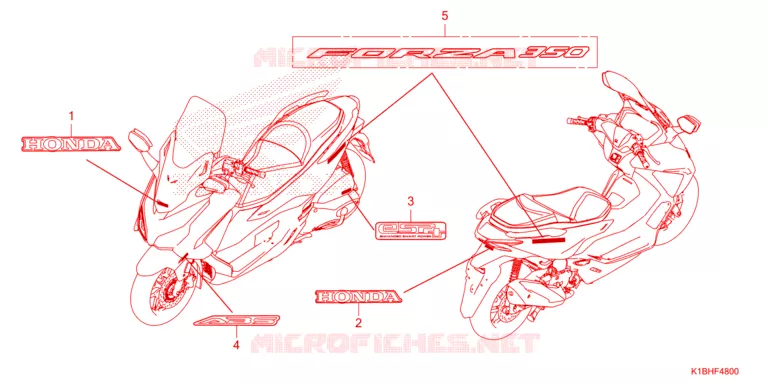 AUTOCOLLANTS Honda SCOOTER 350 FORZA 2024  NSS350AP_2TH