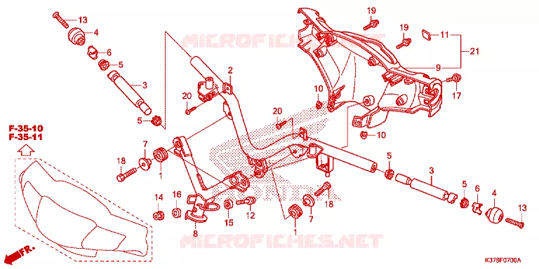 GUIDON - CARENAGE Honda MOTO 125 DREAM 2018  AND125MDJ