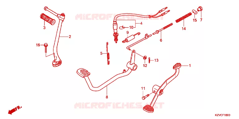 PEDALE - KICK Honda MOTO 110 DREAM 2011  NBC110C