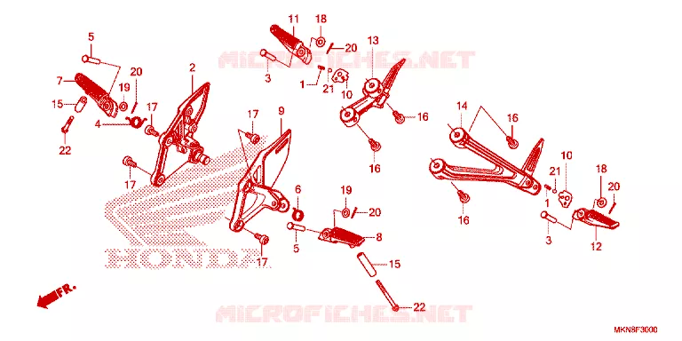 REPOSE PIED Honda MOTO 650 CB 2020  CB650RAK