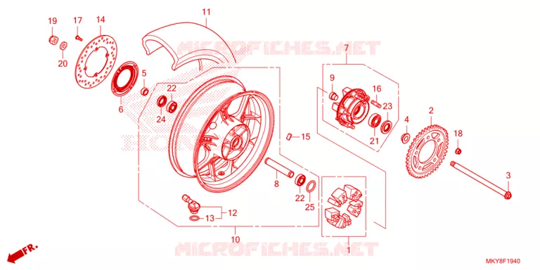 ROUE ARRIERE Honda MOTO 650 CB 2021  CB650RAM